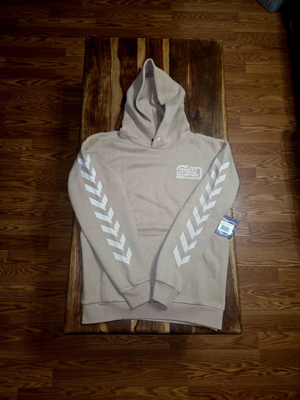 Official Formula 1 Las Vegas Men's Taupe Snap Hoodie